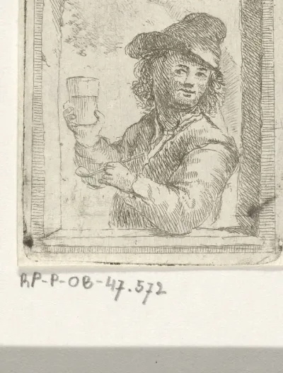 Pijprokende man met een glas