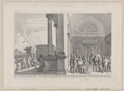 Pilate attempting to discharge Christ, from "Iconographia"