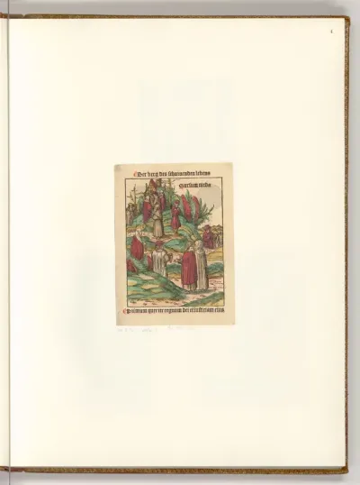 Pilger Wallfahrten zu einer Bergkapelle (aus Johannes Geiler von Keysersberg, Predigten teütsch, Augsburg: Johann Otmar 1508)