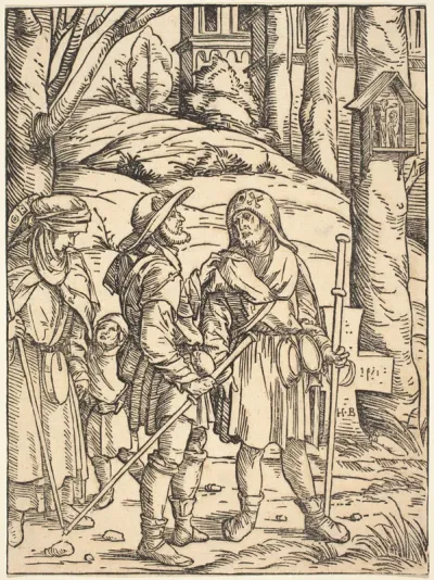 Pilgrims at a Wayside Shrine