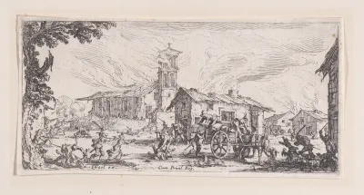 Pillage et Incendie d'un Village (Looting and Burning of a Village), plate 4 from "Les Petites Misères de la Guerre" (The Little Miseries of War)