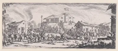 Pillage et Incendie d'un Village (Looting and Burning of a Village), plate 7 from "Les Misères et les Mal-Heures de la Guerre" (The Miseries and Misfortunes of War)