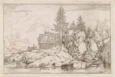 Pine Trees near a Hut