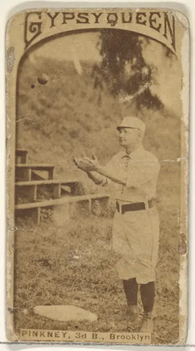 Pinkney, 3rd Base, Brooklyn, from the Old Judge series (N172) for Gypsy Queen Cigarettes