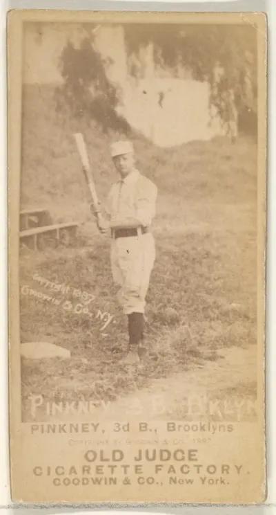 Pinkney, 3rd Base, Brooklyn, from the Old Judge series (N172) for Old Judge Cigarettes