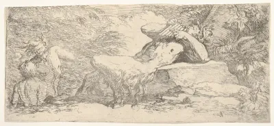 Piping satyr and two fauns, from "The Triton Group"