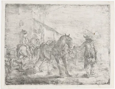 Pissend paard bij de teugels gehouden