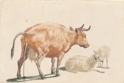 Pissing Cow and Two Sheep