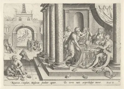 Plaag van de kikkers en van de muggen