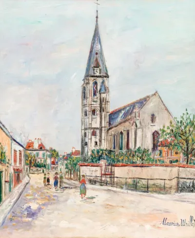Place animée devant l'église