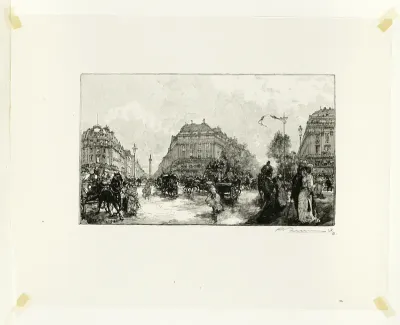 Place de l'Opéra, plate seventeen from Le Long de la Seine et des Boulevards