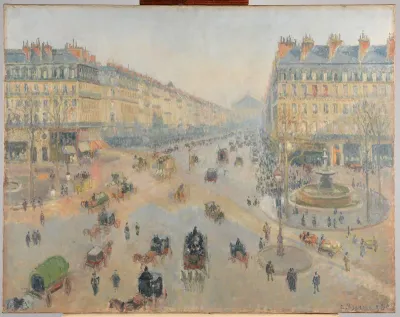 Place du Théâtre-Francais and the Avenue de l'Opéra, Sunlight, Winter Morning