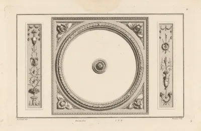 Plafond met helmen en schilden