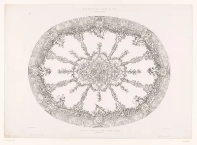 Plafond van de ovale salon van de prinses van Rohan in Hôtel de Soubise