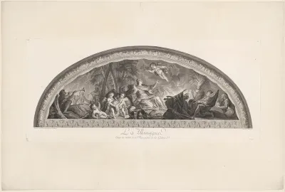 Plafondschildering in de Grande Galerie van Versailles met de personificatie van het Heilige Roomse Rijk
