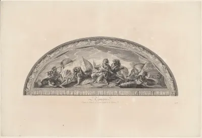 Plafondschildering in de Grande Galerie van Versailles met de personificatie van Spanje