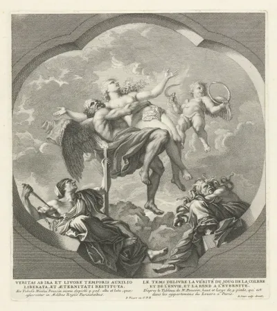Plafondschildering met allegorische figuren