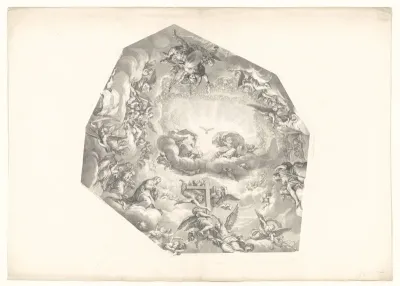 Plafondschilderingen in de koepel van de kerk Val-du-Grace: Driëenheid