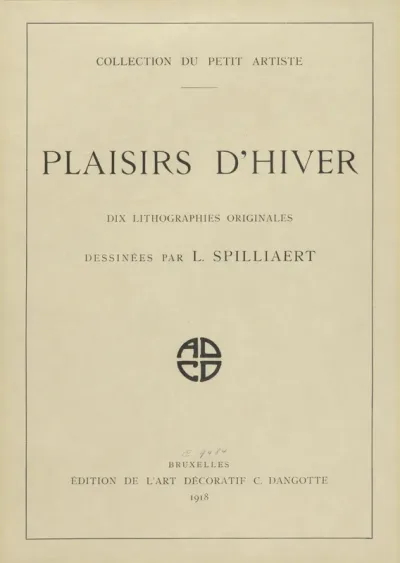 Plaisirs d'Hiver: titelblad met colofon