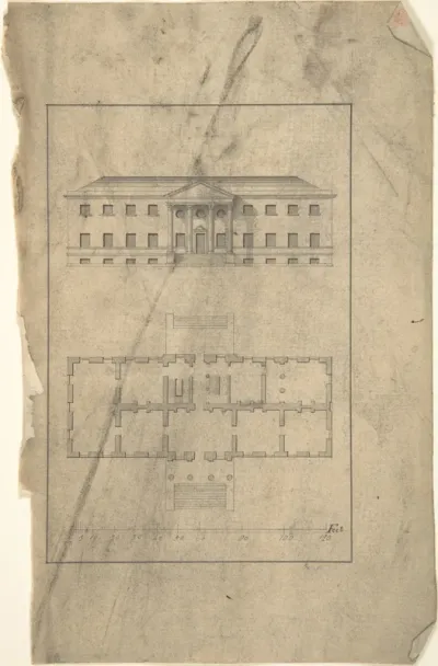 Plan and Elevation of Country House