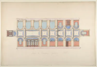 Plan and Elevation of Gallery, Deepdene, Dorking, Surrey