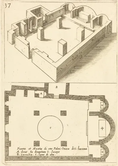 Plan and Elevation of the Church of S. Iacoma