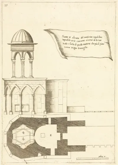 Plan and Elevation of the Church of the Holy Sepulchre
