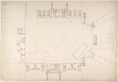 Plan and Elevations of a Music Room