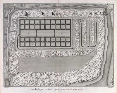 Plan of a salt-marsh and the workers
