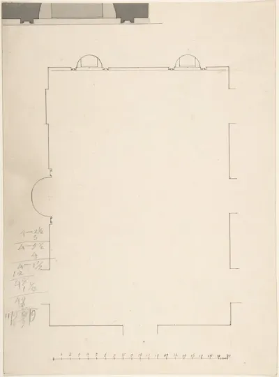 Plan of large room with three niches