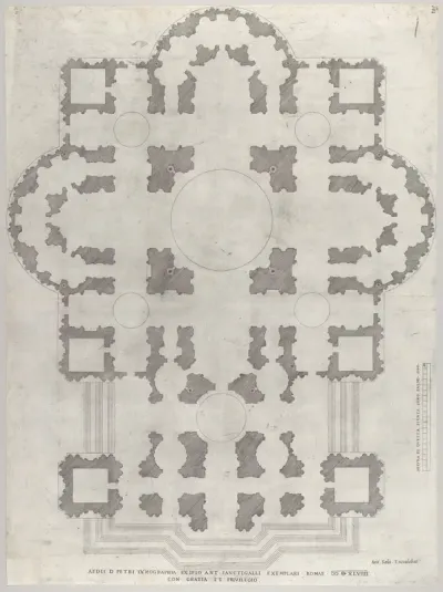 Plan of St. Peter's, from "Speculum Romanae Magnificentiae"