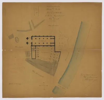 Plan of Tulle Cathedral and its dependencies (1881)