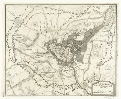 Plan van het beleg van Lille, 1708