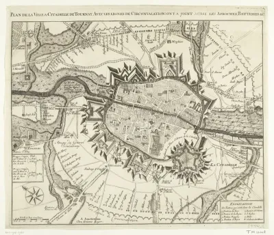 Plan van het beleg van Tournai, 1709