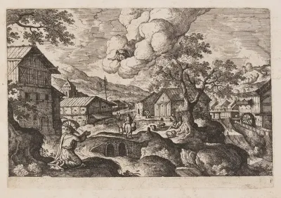 Plate 1, from Landscapes with Scenes from the Old and New Testament and Ovid’s Metamorphoses