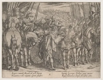 Plate 10: Alexander Finding the Body of Darius, from "The Deeds of Alexander the Great"