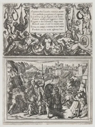 Plate 11: Illustration to Canto XI, from Torquato Tasso's "Gerusalemme liberata III"