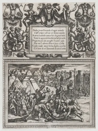 Plate 12: Illustration to Canto XII, from Torquato Tasso's "Gerusalemme liberata III"