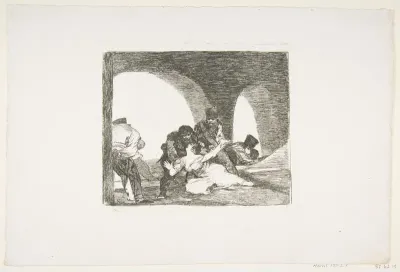 Plate 13 from "The Disasters of War" (Los Desastres de la Guerra): 'Bitter to be Present' (Amarga presencia)