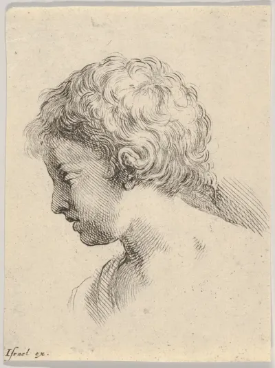 Plate 13: Head of a young boy, in profile, from "The Book for Learning to Draw" (Livre pour apprendre à dessiner)