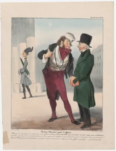 Plate 13: Robert Macaire, business agent, from 'Caricaturana,' published in Les Robert Macaires