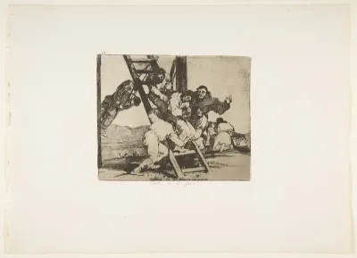Plate 14 from "The Disasters of War" (Los Desastres de la Guerra): It's a hard step! (Duro es el paso!)
