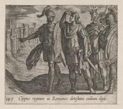 Plate 147: Cipus with his Horns (Cippus regnum in Romanos detestans exilium eligit), from Ovid's 'Metamorphoses'