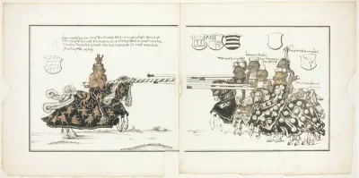 Plate 14b, from Turnier Buch Herzogs Wilhelm des Vierten von Bayern (Tournament Book of Duke Wilhelm IV of Bavaria)