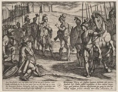 Plate 15: Civilis Treating with a Roman Commander, from "The War of the Romans Against the Batavians" (Romanorvm et Batavorvm societas)