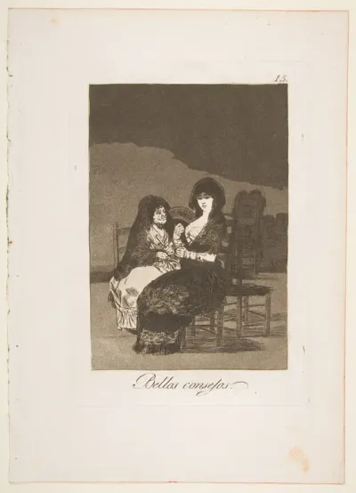 Plate 15 from "Los Caprichos": A pretty piece of advice (Bellos consejos)