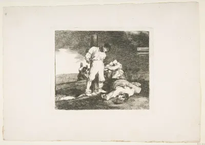 Plate 15 from "The Disasters of War" (Los Desastres de la Guerra): 'And there is no help' (Y no hai remedio)