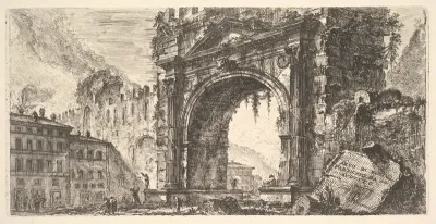 Plate 17: The Arch of Rimini built by Augustus (Arco di Rimino fabbricato da Augusto), from "Alcune Vedute di Archi Trionfali ed altri monumenti inalzati da Romani parte di quali se veggono in Roma e parte per l'Italia"