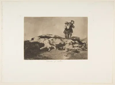 Plate 18 from "The Disasters of War" (Los Desastres de la Guerra): 'Bury them and keep quiet' (Enterrar y callar)