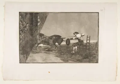 Plate 18 of "La 'Tauromaquia": The daring of Martincho in the ring at Zaragoza